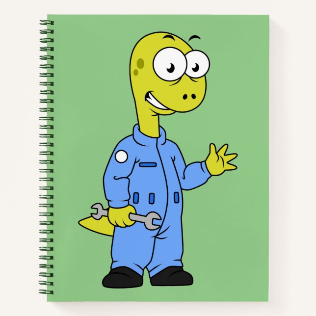 Carnet Illustration D'Un Mécanique Brontosaurus. (Devant)