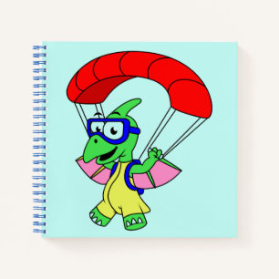 Carnet Illustration D'Un Parachutage De Ptérodactyle.