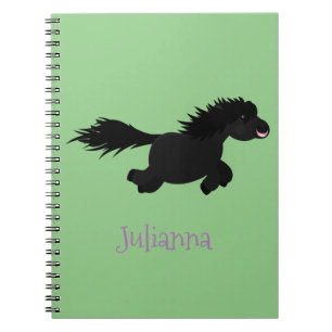 Carnet Illustration d'un poney de Shetland mignon