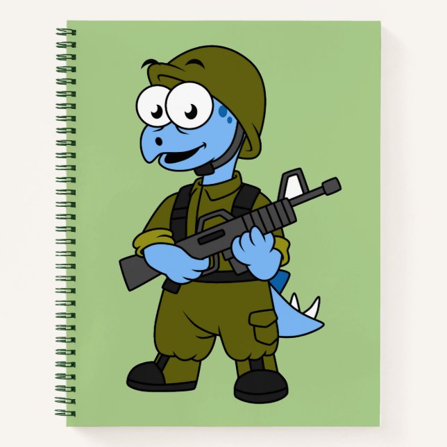 Carnet Illustration D'Un Soldat De Stegosaurus. (Devant)