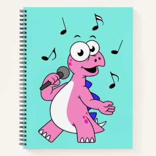 Carnet Illustration D'Un Stegosaurus Chantant.