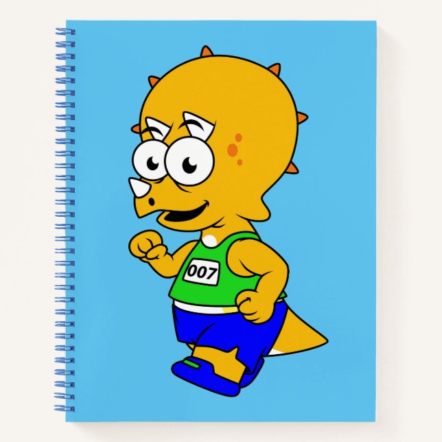 Carnet Illustration D'Un Tricératops Runner. (Devant)