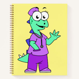 Carnet Illustration D'Une Infirmière Stegosaurus.