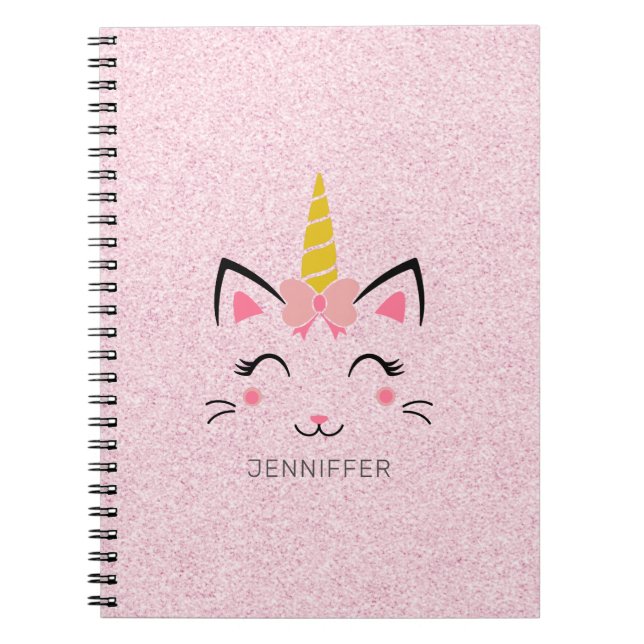 Carnet Illustration d'une licorne de chat stylisée (Devant)