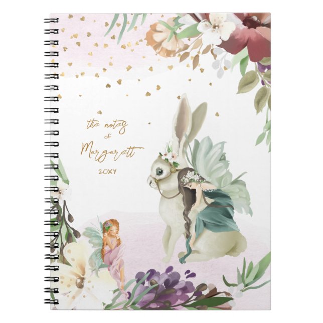Carnet Illustration Enchantée Forêt Jolie Fée Girl (Devant)