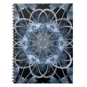 Carnet Illustration fractale informatique de l'hiver gris