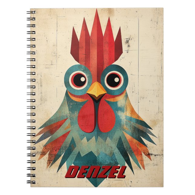 Carnet Illustration géométrique du coq (Devant)