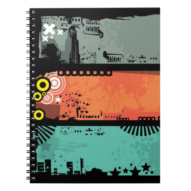 Carnet Illustration grunge 2 de bannières (Devant)