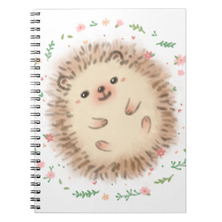 Carnet Illustration Hérisson & Fleurs