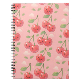 Carnet Illustration joyeuse de Kawaii Cherry Motif