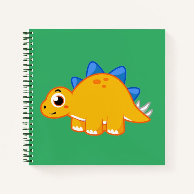 Carnet Illustration Mignonne D'Un Stegosaurus. (Devant)