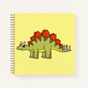 Carnet Illustration Mignonne D'Un Stegosaurus Dinosaure.