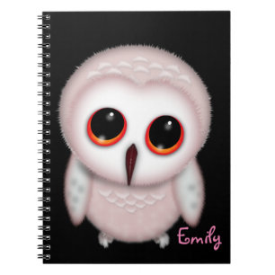 Carnet Illustration personnalisée de petite chouette mign