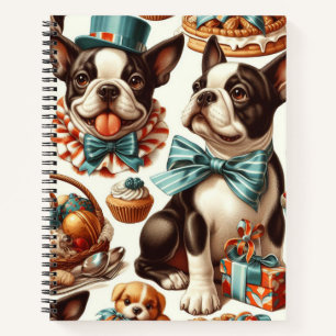Carnet Illustration Retro Cute Boston Terrier