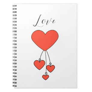 Carnet Illustration simple avec coeur écarlate Amour