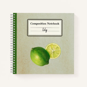 Carnet Illustration vintage de citron vert personnalisée