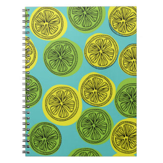 Carnet Illustration vintage des tranches de citron.