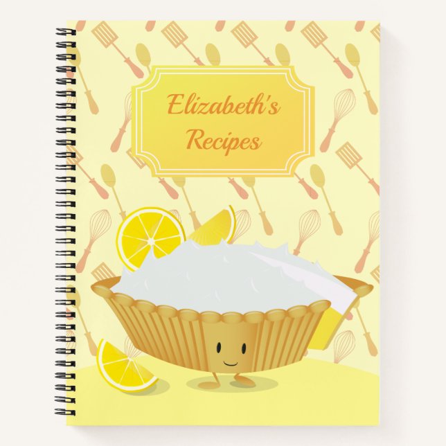 Carnet Illustré citron souriant Meringue Nom de la tarte  (Devant)