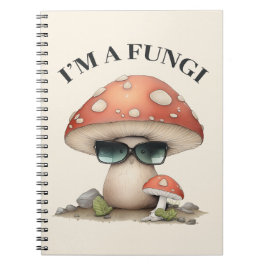 Carnet "I'm A Fungi" Cute Champagne avec lunettes de sole