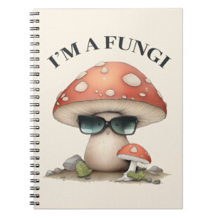 Carnet "I'm A Fungi" Cute Champagne avec lunettes de sole