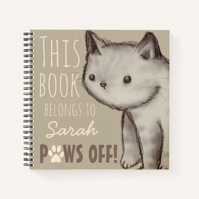 Carnet Image Cat Cute Personnalisée - Éteins (Devant)