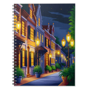 Carnet Image d'art Pixel d'une rue paisible de la ville à