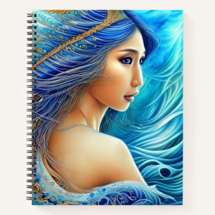 Carnet Imaginaire déesse Rayonnante Bleu Profondeurs Art 