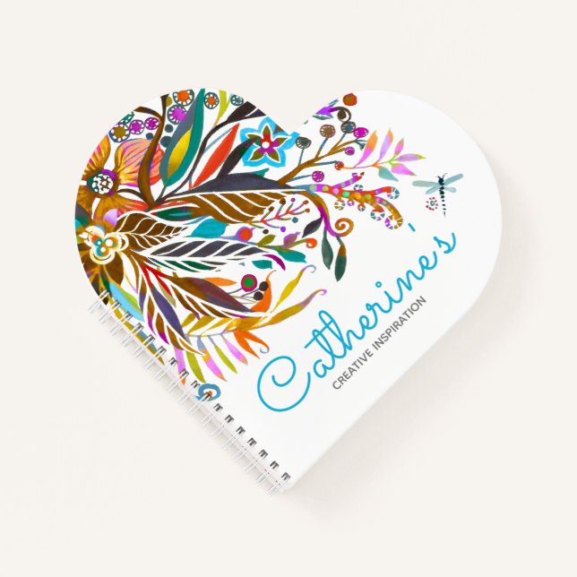 Carnet Imaginaire floral en forme de coeur (Devant)