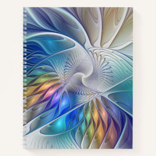 Carnet Imaginaire Floral, Fleur Fractale Abstraite coloré