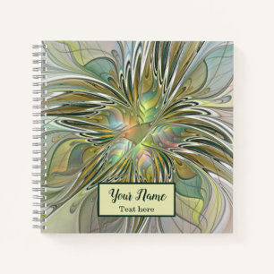Carnet Imaginaire floral Fleur fractale moderne W. Gold N