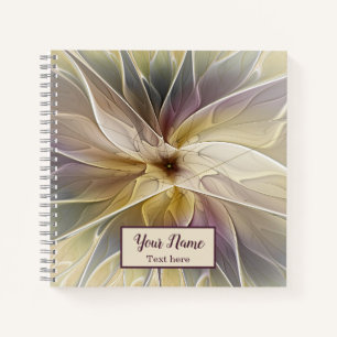 Carnet Imaginaire Floral Gold Eggplant Nom de l'art Abstr
