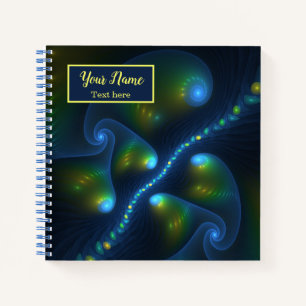 Carnet Imaginaire Lumières Abstrait bleu vert jaune Art N