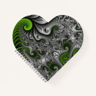 Carnet Imaginaire Monde Vert Et Gris Art Fractal Abstrait