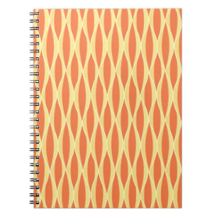 Carnet Impression à ruban du milieu du siècle - orange et