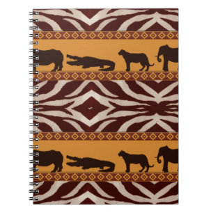 Carnet Impression animale de motif zèbre tribal africain