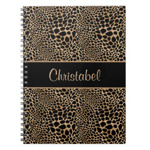 Carnet Impression Animale Taches de Léopard Noir & Brun N