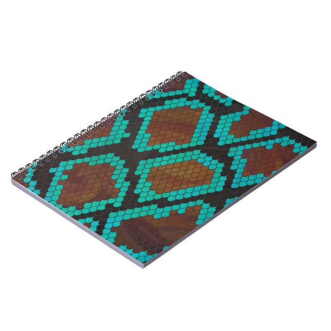 Carnet Impression Brown et Turquoise de serpent (Côté gauche)