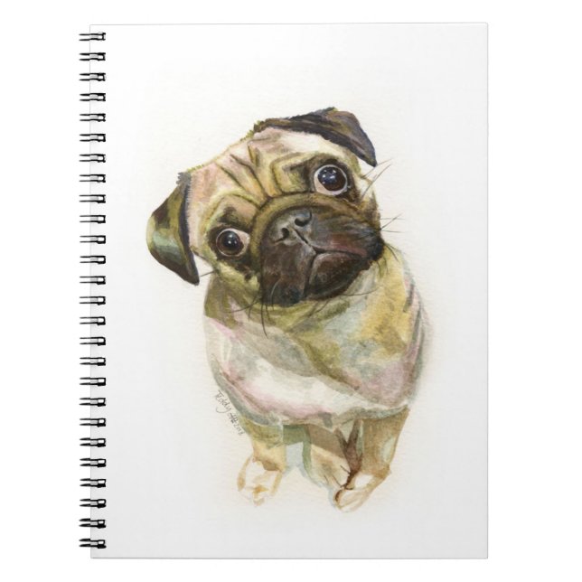 Carnet Impression Carlin face| Chien de Carlin mignon (Devant)