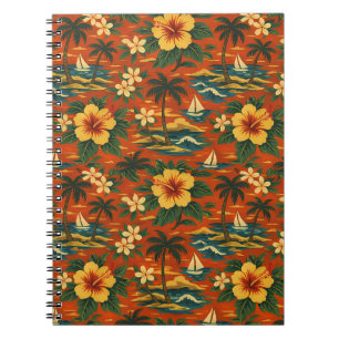 Carnet Impression de chemise hawaïenne vibrante du milieu
