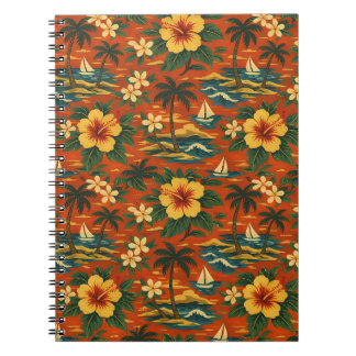 Carnet Impression de chemise hawaïenne vibrante du milieu