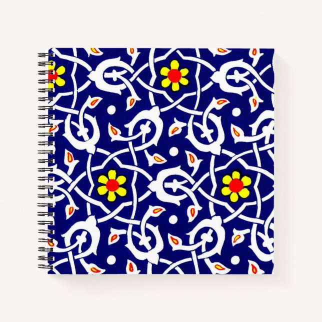 Carnet impression de fleurs et noeuds (Devant)