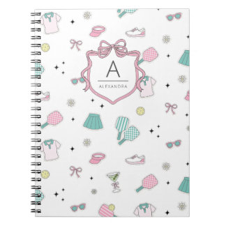 Carnet Impression de monogramme prépa pickleball rose