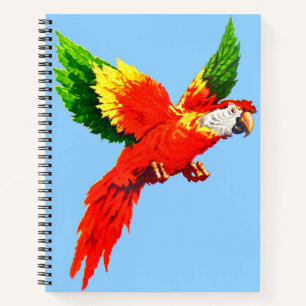 Carnet impression de perroquet volant