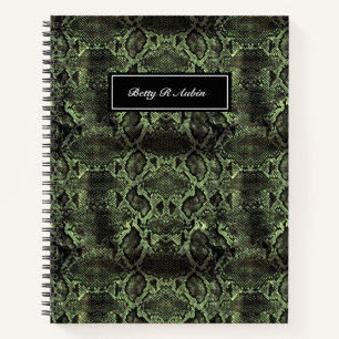 Carnet Impression de serpent vert
