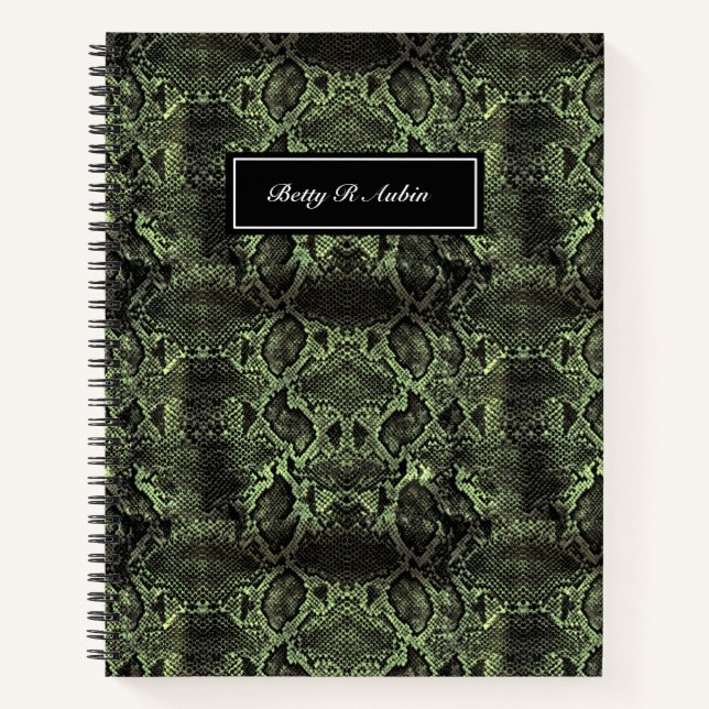 Carnet Impression de serpent vert (Devant)