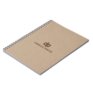 Carnet Impression de texture en cuir beige brun minimal