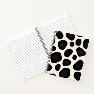 Carnet Impression de vache tache noire et blanche