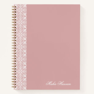 Carnet Impression florale géométrique rose poudrée person