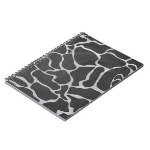 Carnet Impression Giraffe noir et gris clair