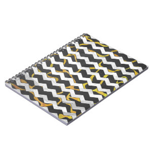 Carnet Impression Giraffe noir et jaune